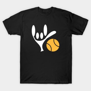 ASL Sign Language Love Tennis T-Shirt